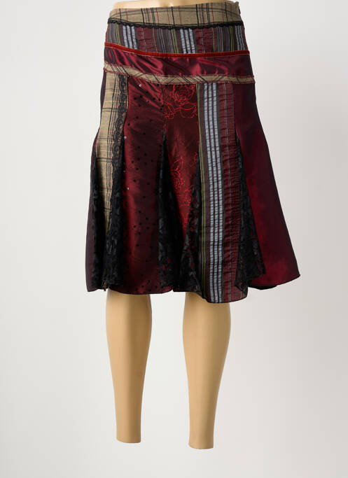 Jupe mi-longue coupe évasée noir ASSIA BOUNOU femme