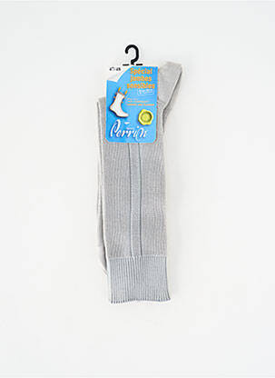 Chaussettes stretch gris clair PERRIN homme