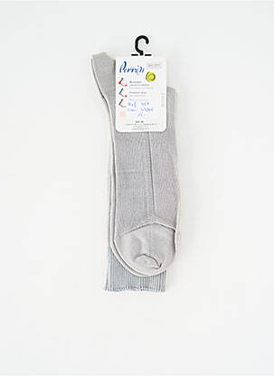 Chaussettes stretch gris clair PERRIN homme