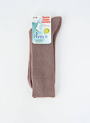 Chaussettes stretch marron PERRIN homme