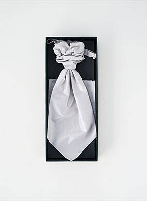 Cravate effet matière satinée argent CAVALIERE CEREMONY homme