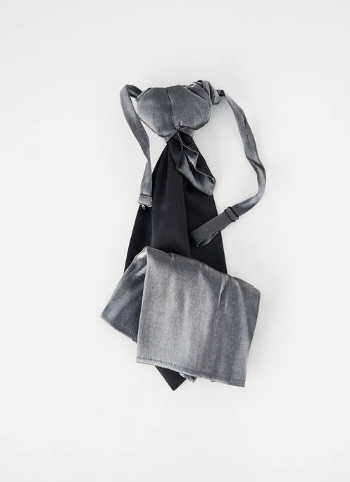 Cravate effet matière satinée argent CAVALIERE CEREMONY homme