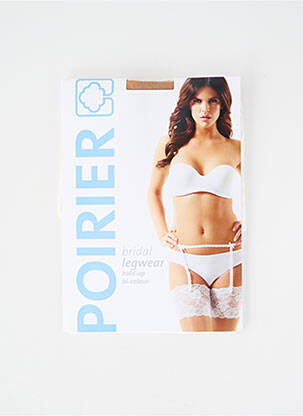 Bas tissage dentelle blanc POIRIER femme
