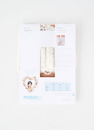 Bas tissage dentelle blanc POIRIER femme