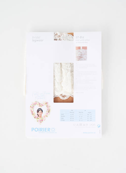 Bas tissage dentelle blanc POIRIER femme