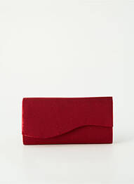 Sac fermeture rabat clipsé forme rectangulaire rouge EVASION femme