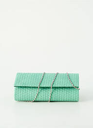 Sac fermeture rabat clipsé forme rectangulaire vert ETERNEL femme