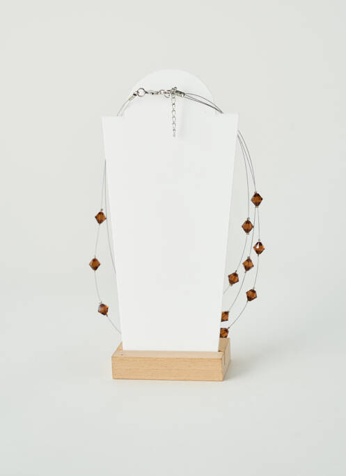 Collier ornement pierre marron H.DUBIN femme