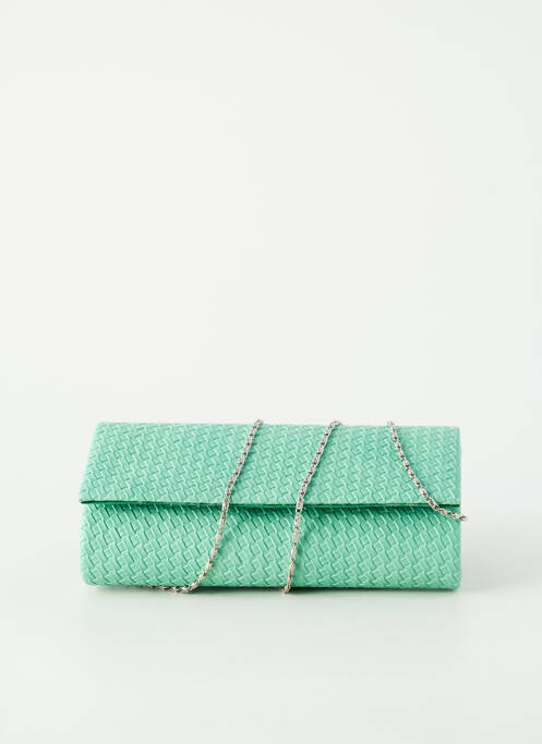 Sac fermeture rabat clipsé forme rectangulaire vert ETERNEL femme