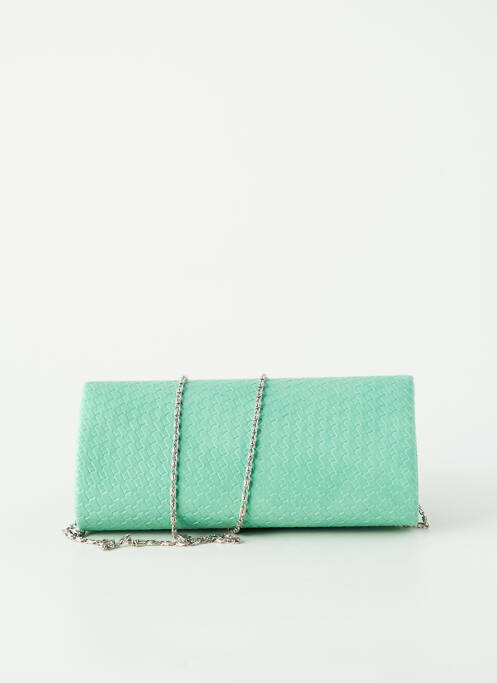 Sac fermeture rabat clipsé forme rectangulaire vert ETERNEL femme