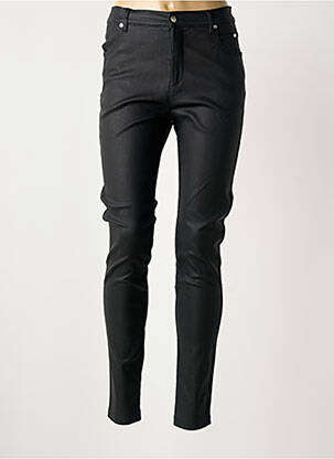 Pantalon slim taille haute taille haute noir MARBLE femme