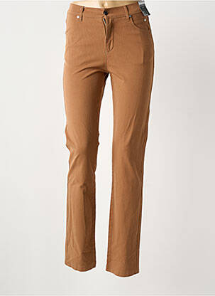Jeans coupe slim stretch taille haute marron MARBLE femme