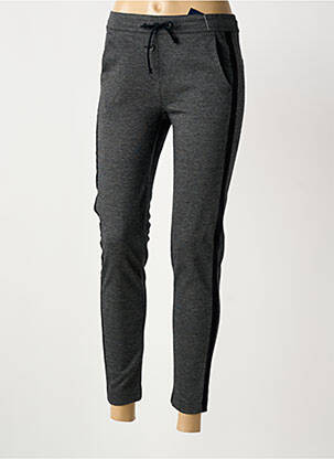 Pantalon chino broderie galons latéraux taille normale gris ANNA MONTANA femme