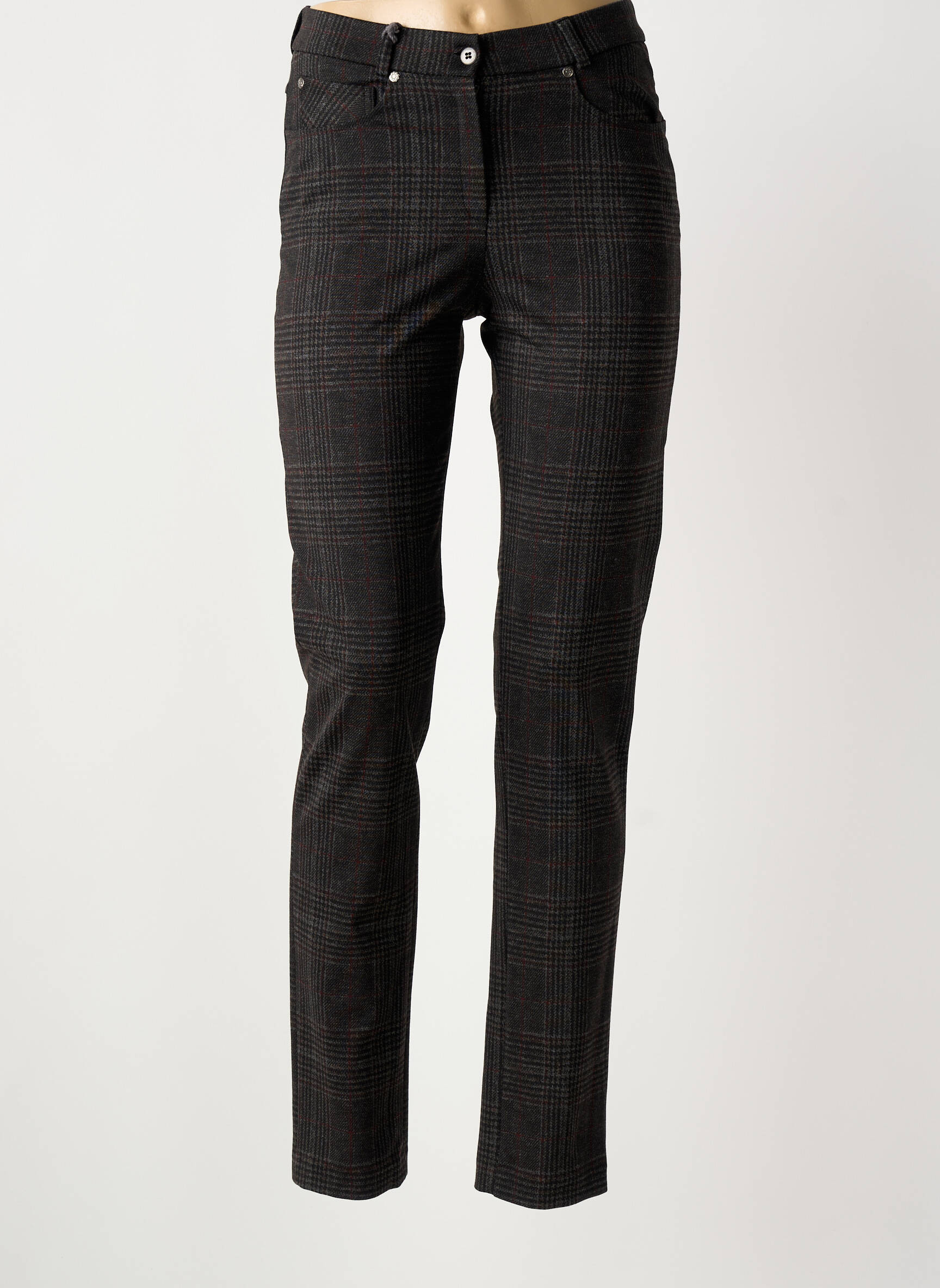 Pantalon slim stretch taille normale gris GUY DUBOUIS femme
