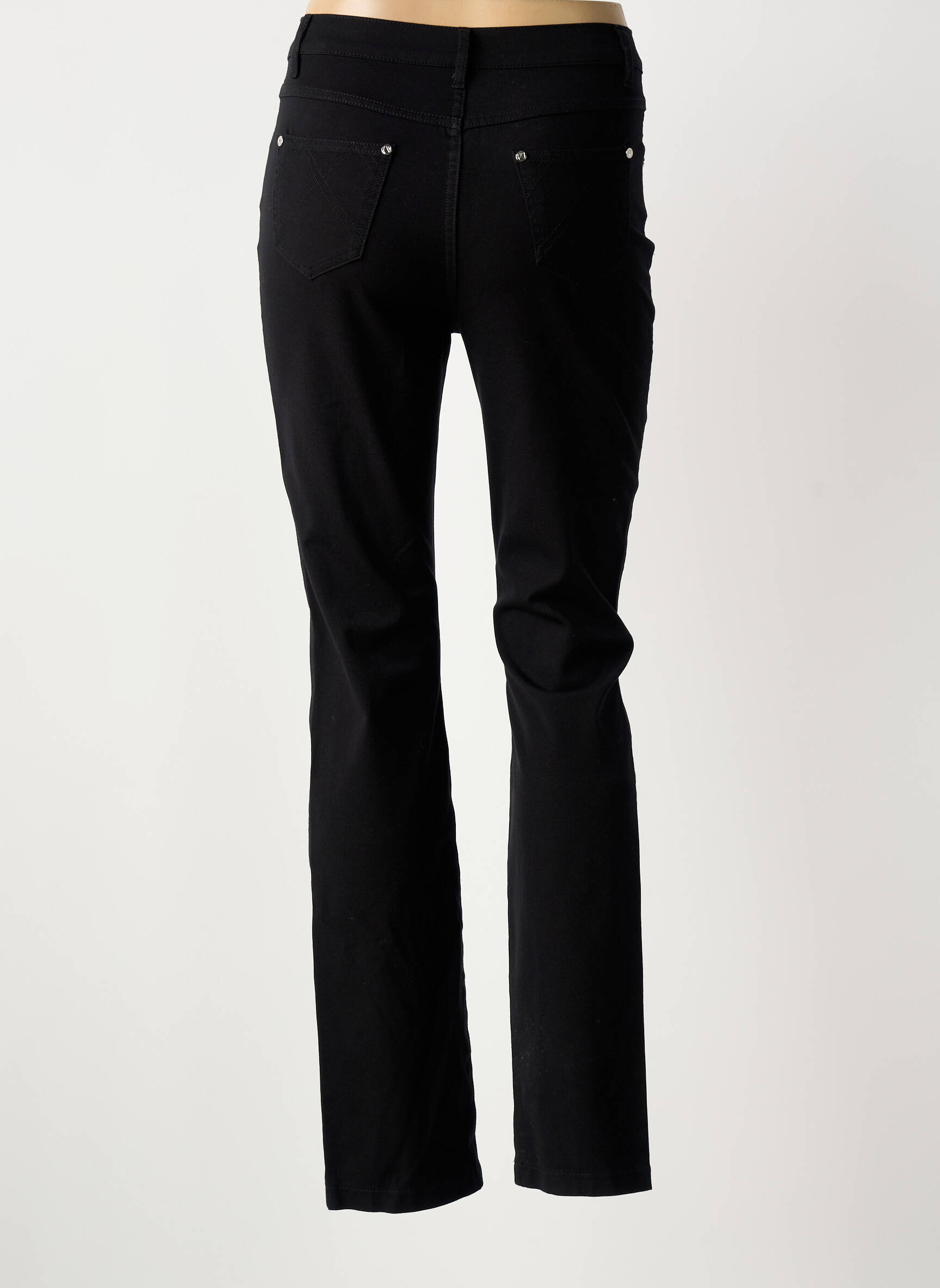 Jeans coupe slim stretch taille haute noir MARBLE femme