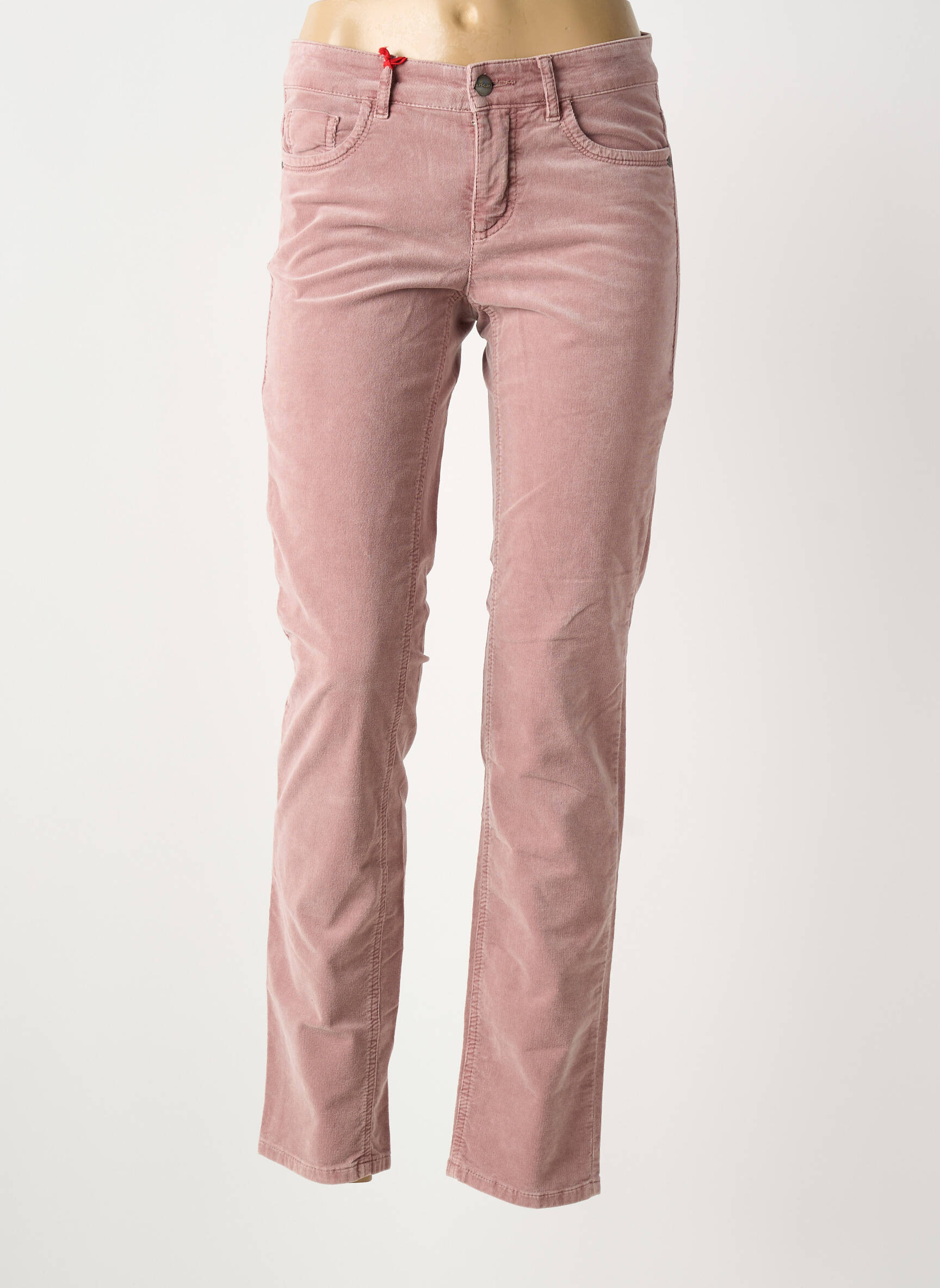 Jeans coupe slim stretch taille basse rose ASCARI femme