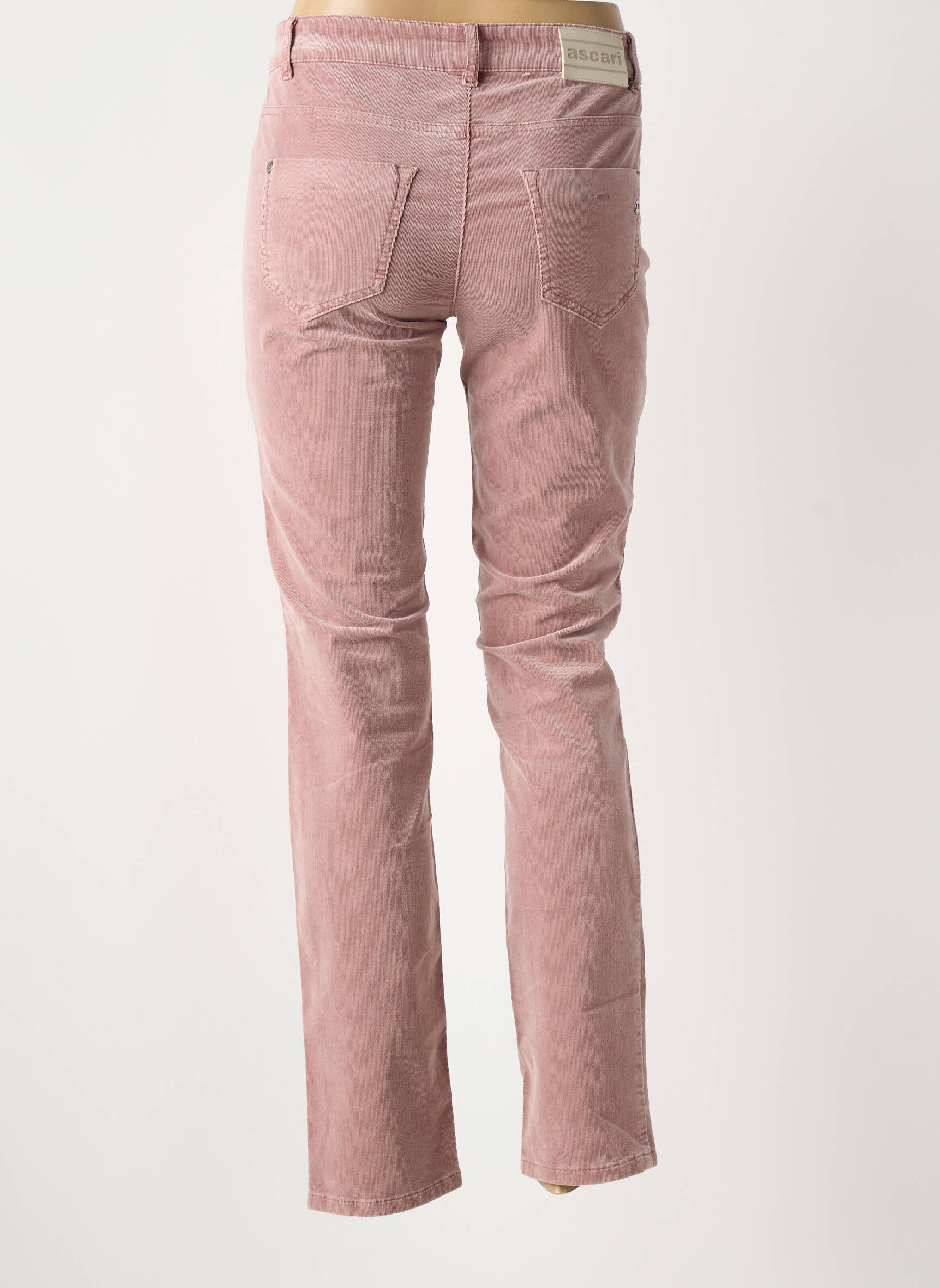 Jeans coupe slim stretch taille basse rose ASCARI femme