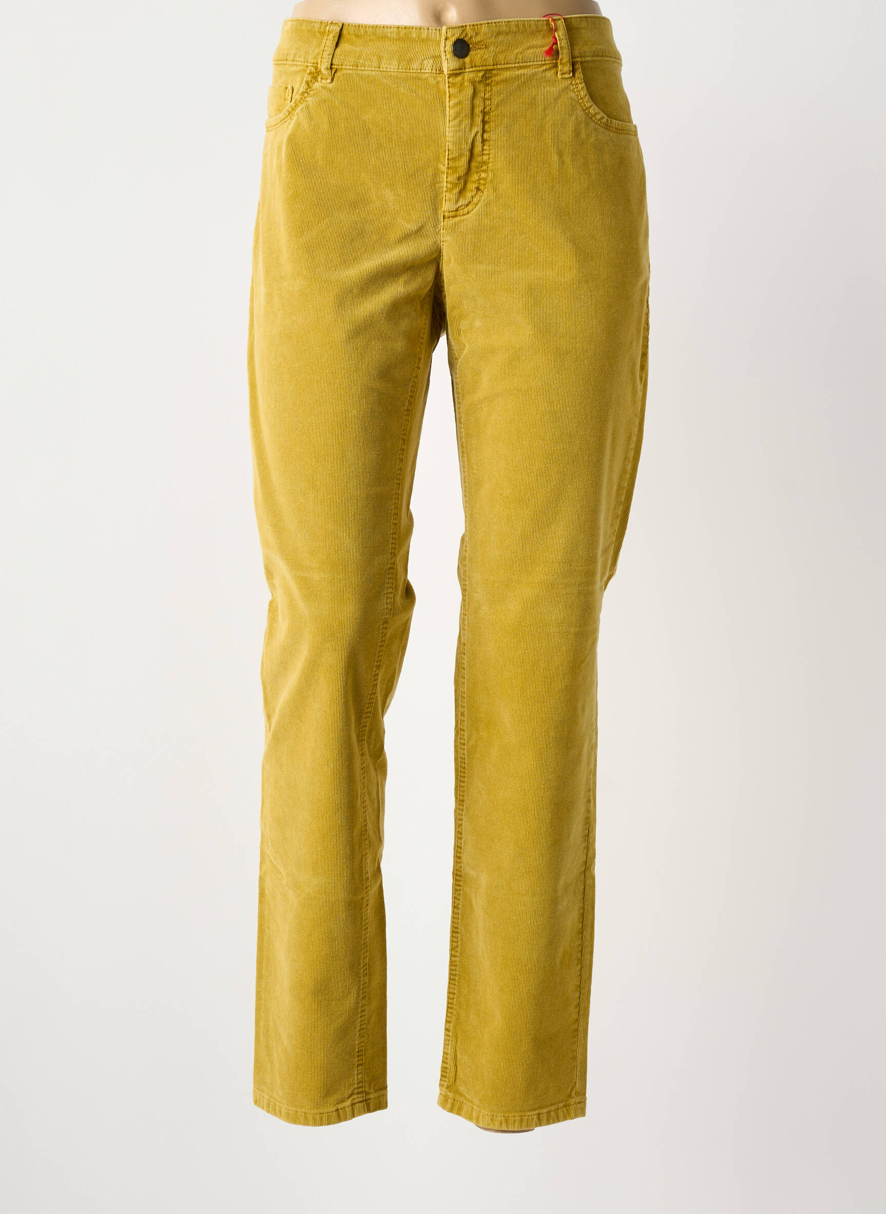 Jeans coupe slim stretch taille basse jaune ASCARI femme