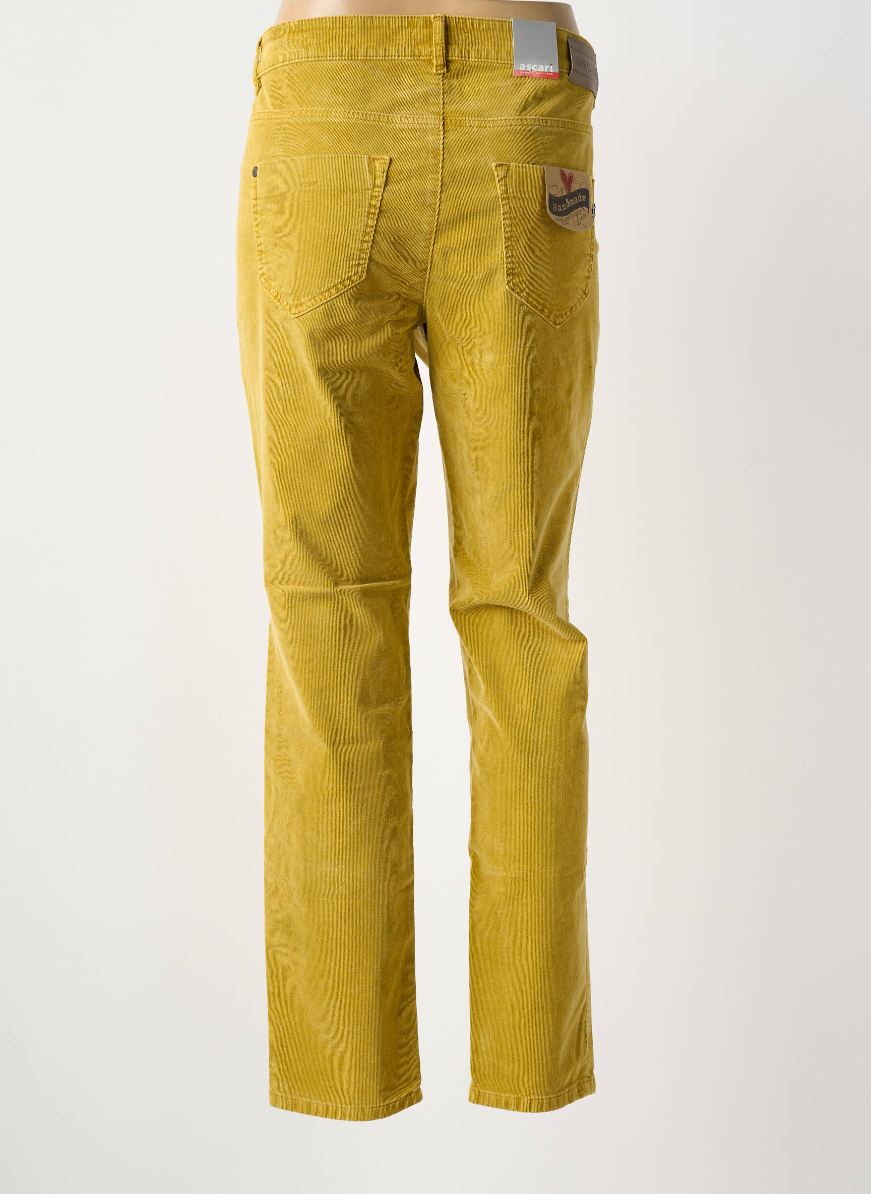 Jeans coupe slim stretch taille basse jaune ASCARI femme