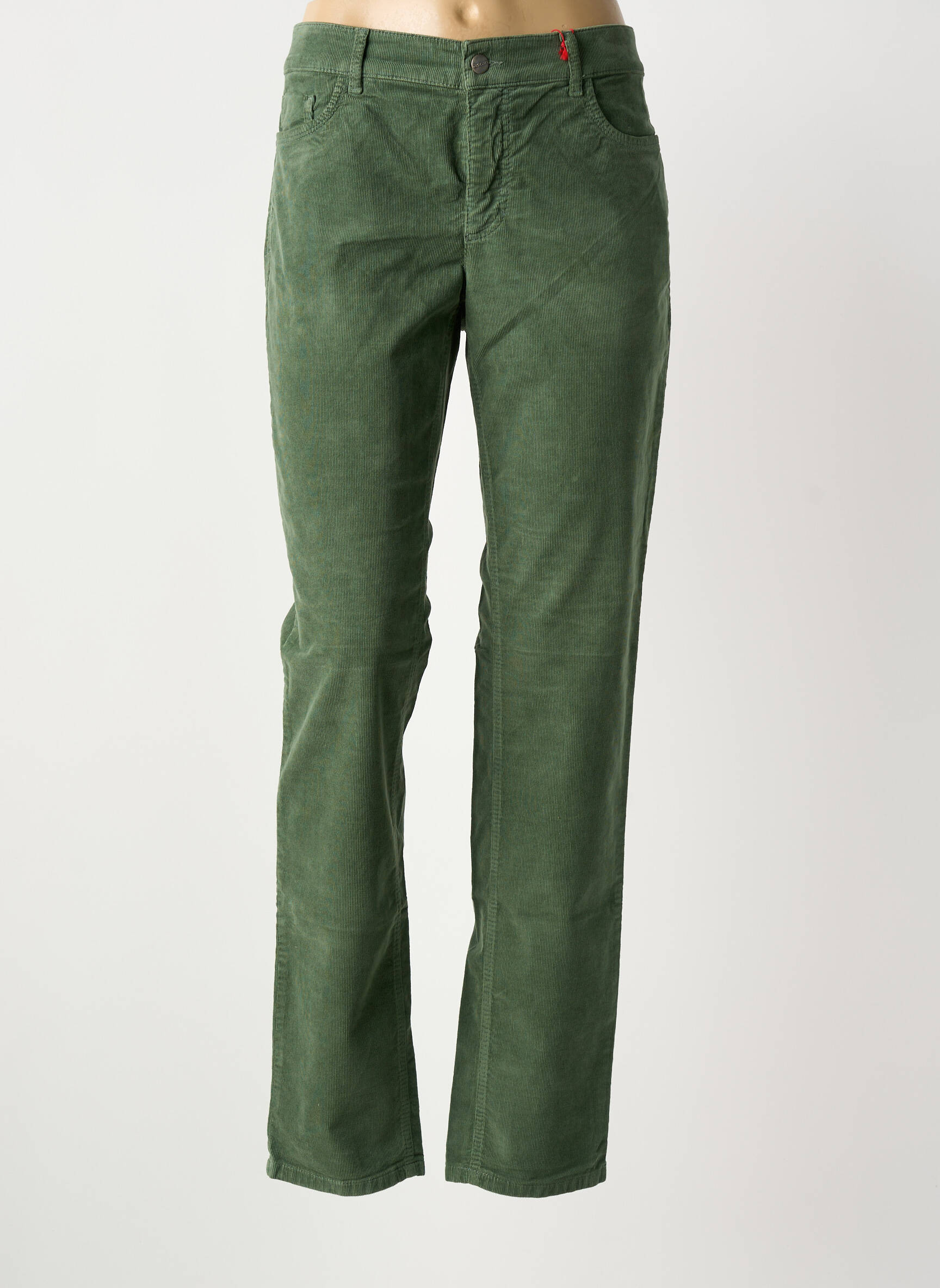 Jeans coupe slim stretch taille basse vert ASCARI femme