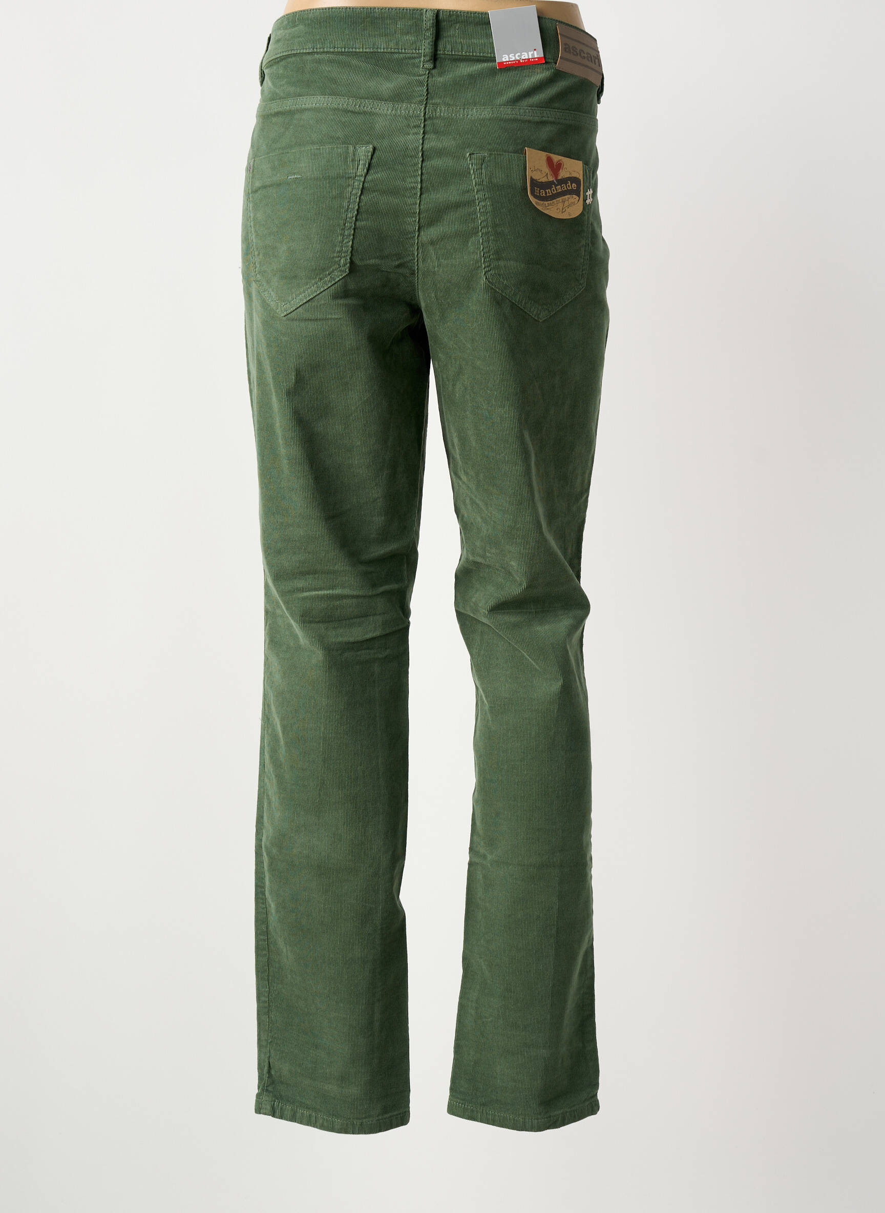 Jeans coupe slim stretch taille basse vert ASCARI femme