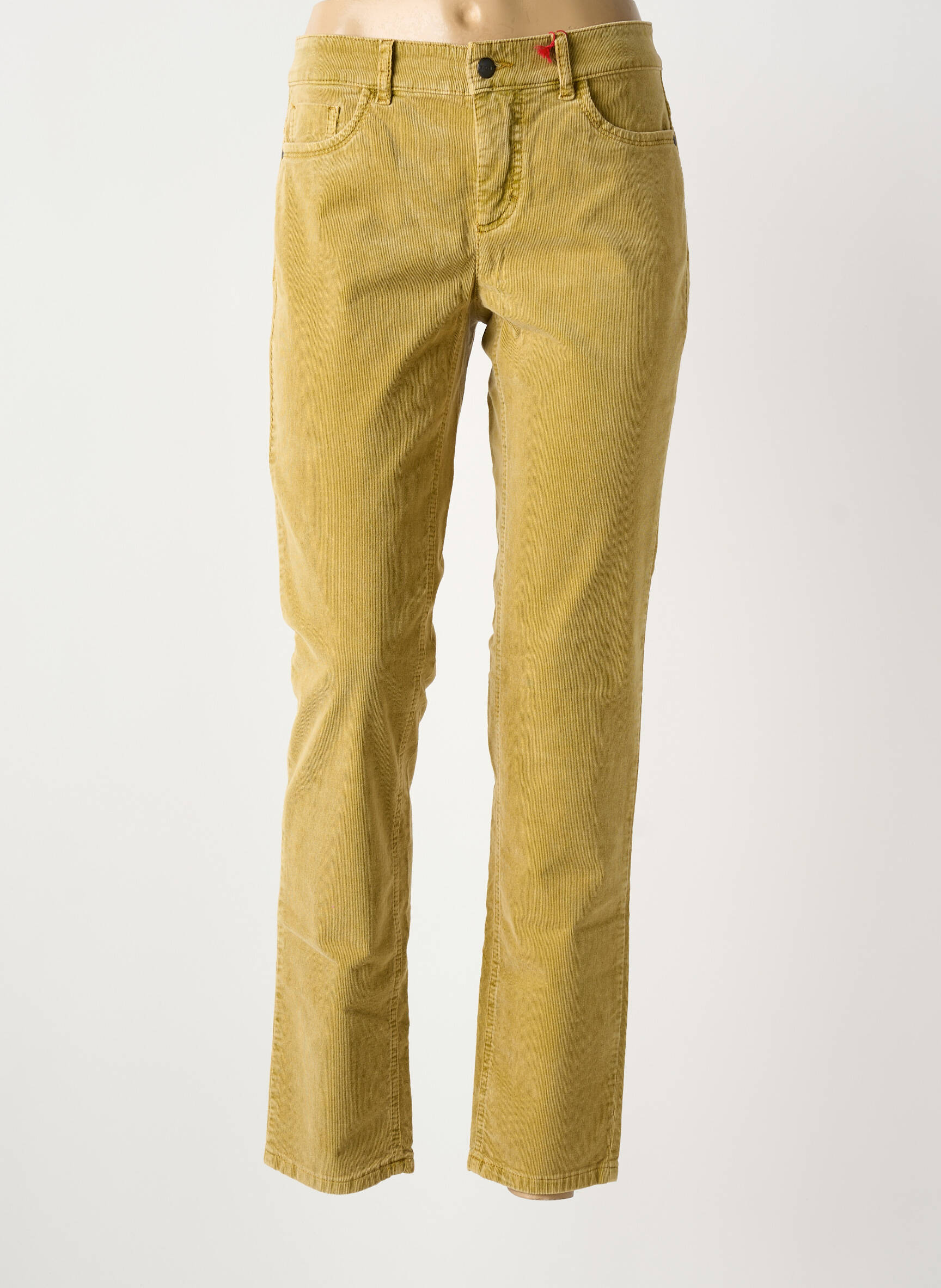 Jeans coupe slim stretch taille basse vert ASCARI femme