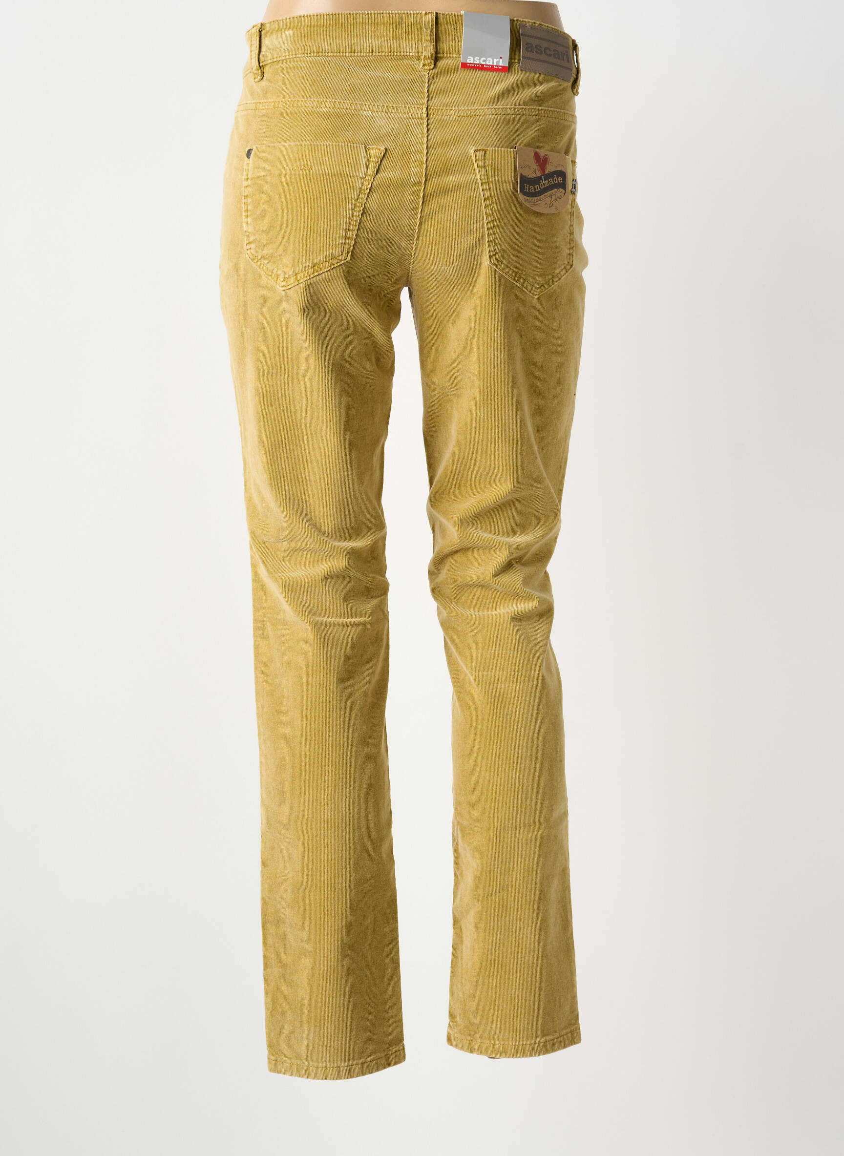 Jeans coupe slim stretch taille basse vert ASCARI femme