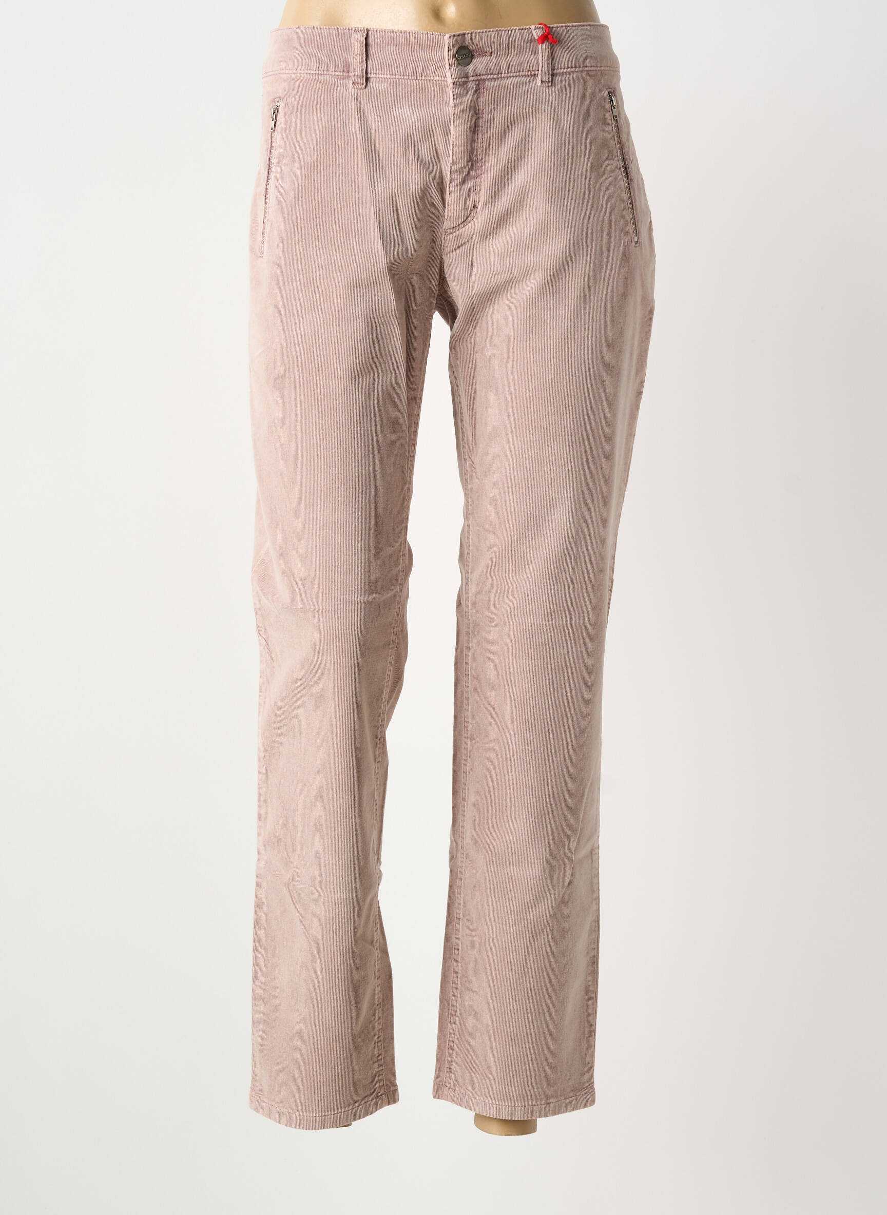 Pantalon droit stretch taille normale rose ASCARI femme