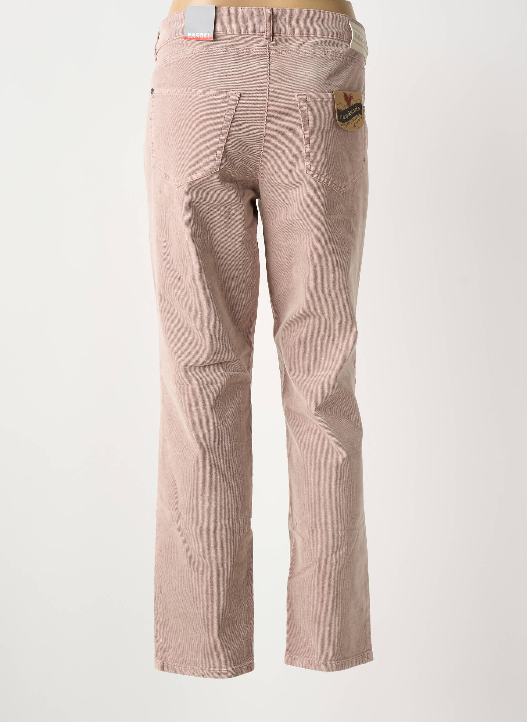 Pantalon droit stretch taille normale rose ASCARI femme