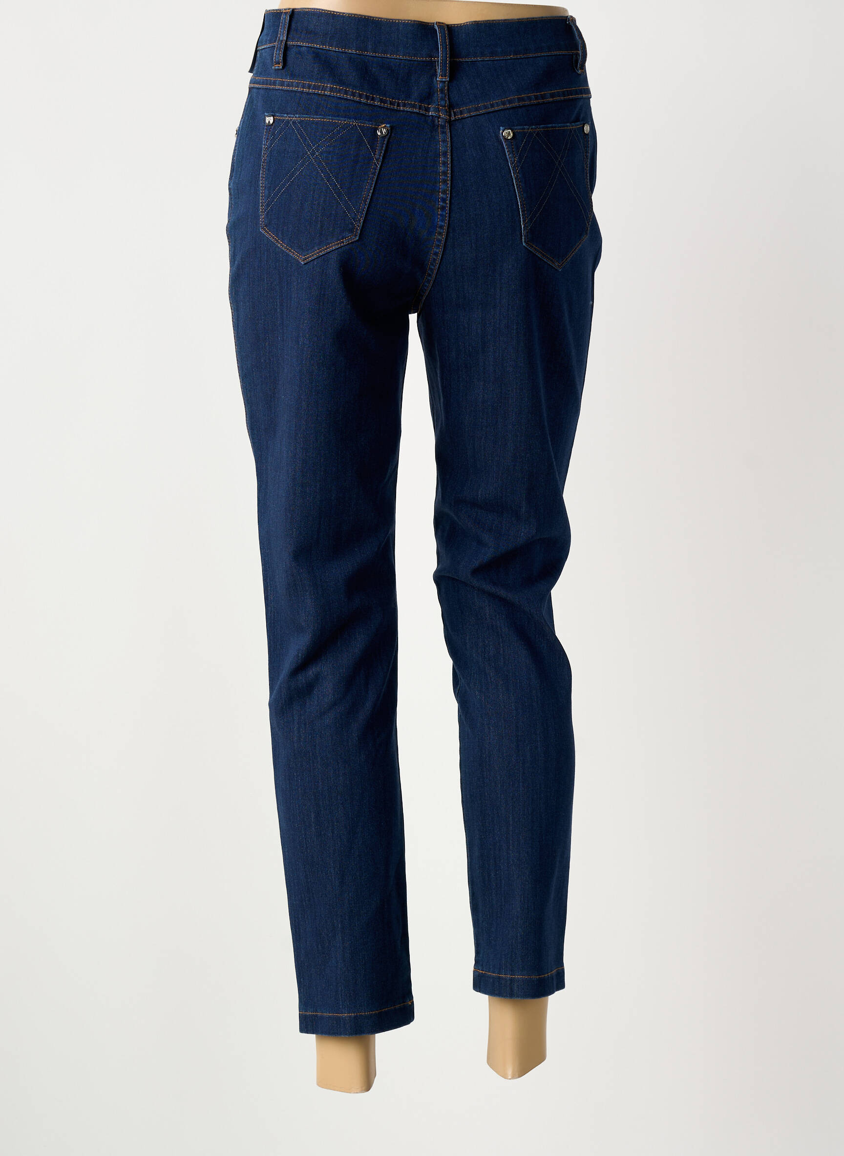 Jeans coupe slim tissage brut taille haute bleu MARBLE femme