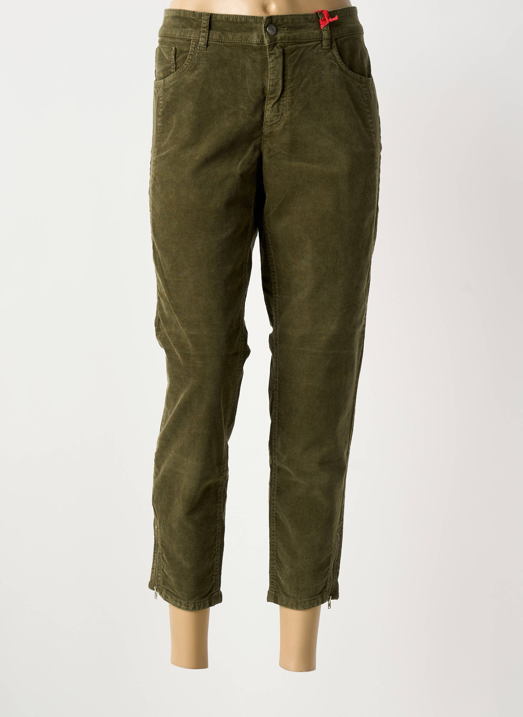 Pantalon 7/8 stretch taille normale vert ASCARI femme