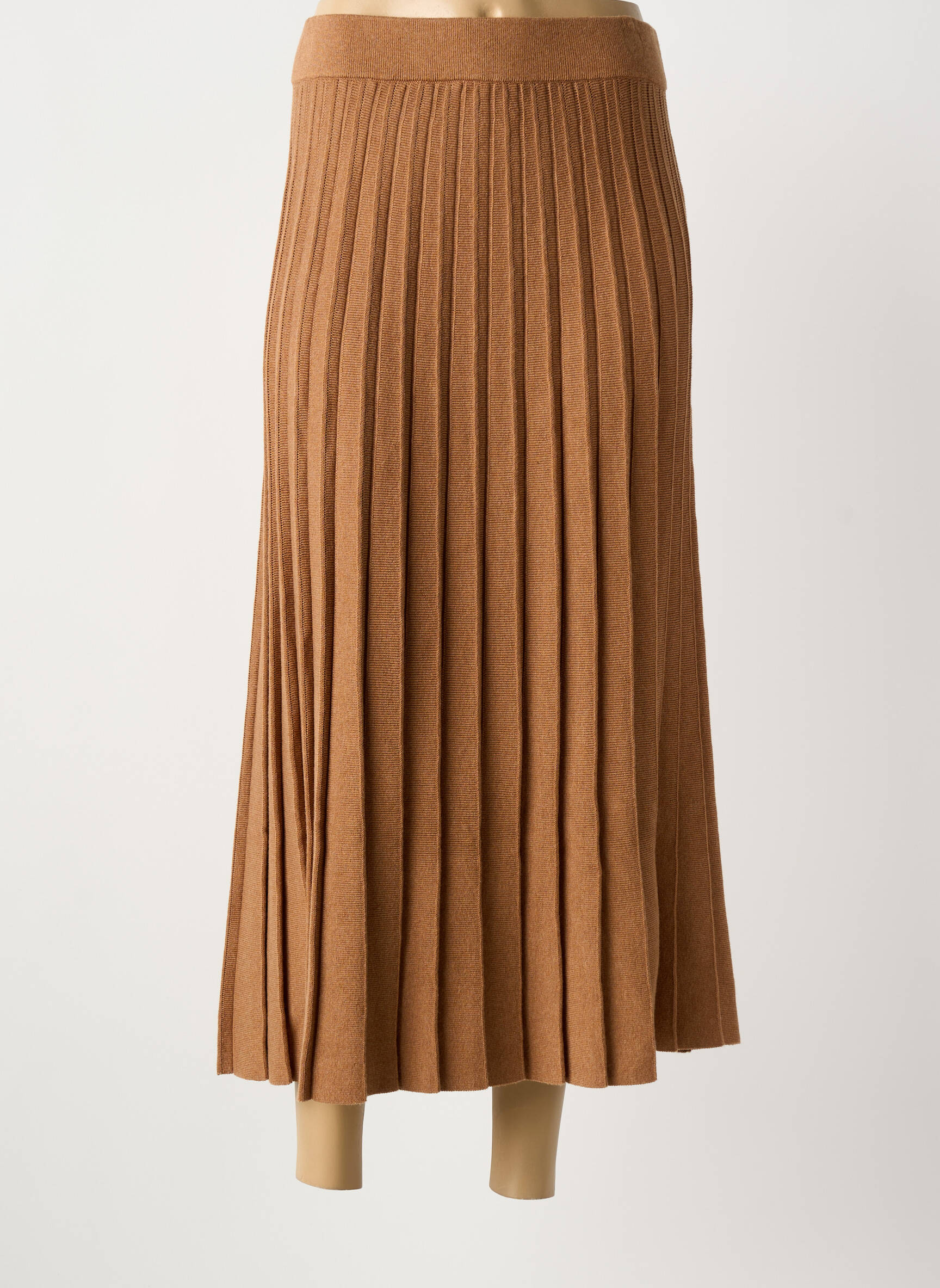 Jupe longue taille haute marron MARBLE femme