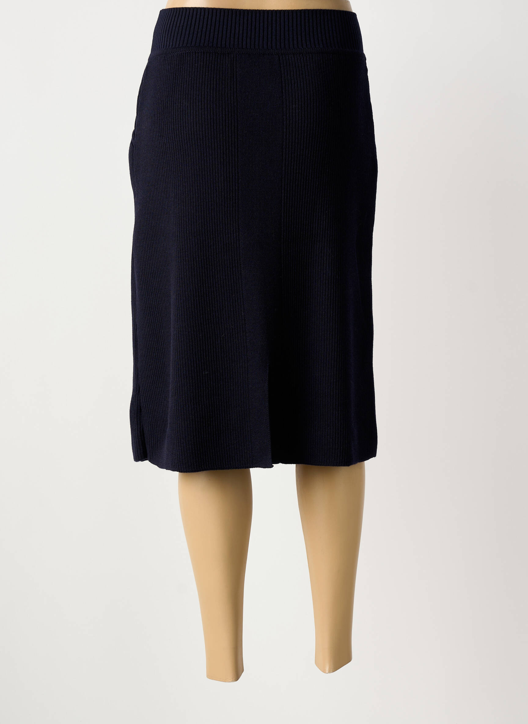 Jupe mi-longue stretch bleu SAINT JAMES femme