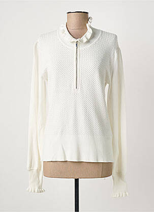 Pull coupe cintrée manches longues beige MARBLE femme