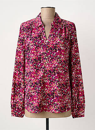 Blouse poignets boutonnés avec fente manches longues rose MARBLE femme