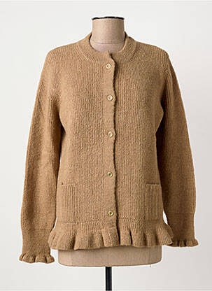 Gilet manches longues col rond marron BARILOCHE femme