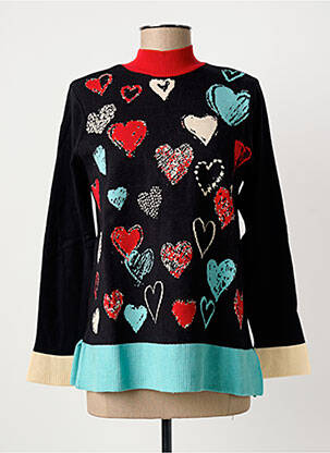 Pull coupe cintrée manches longues noir TINTA STYLE femme