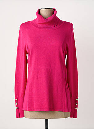 Pull col roulé coupe cintrée manches longues rose MARBLE femme