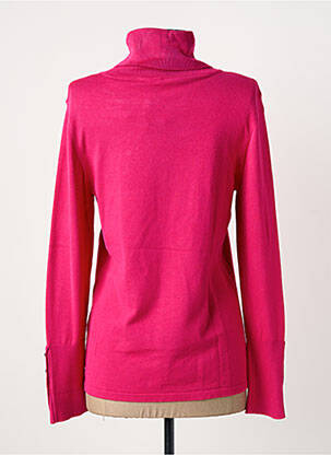 Pull col roulé coupe cintrée manches longues rose MARBLE femme