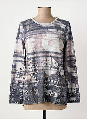 Top stretch manches longues gris CAPUCCINO femme