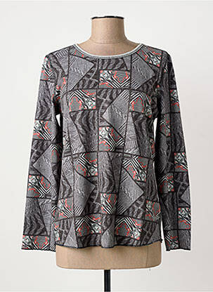 Top stretch manches longues gris CAPUCCINO femme