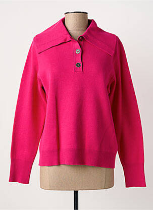 Pull stretch manches longues rose MARBLE femme