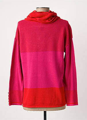 Pull col roulé maille souple et aérée manches longues rouge MARBLE femme