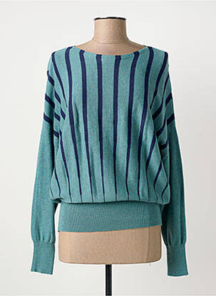 Pull tissage chiné manches longues bleu MARBLE femme