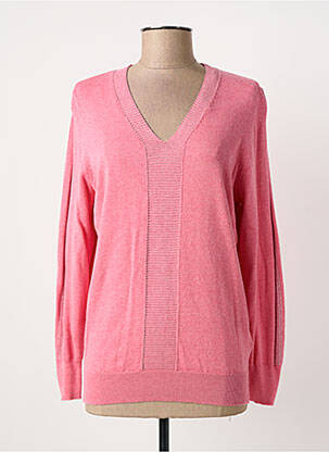 Pull tissage chiné manches longues rose MARBLE femme