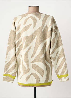 Pull coupe cintrée manches longues beige KALISSON femme