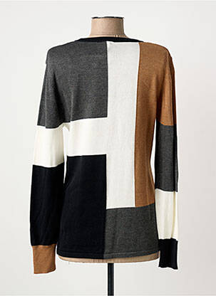 Pull coupe cintrée manches longues noir MARBLE femme