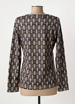 Pull coupe cintrée manches longues marron KALISSON femme