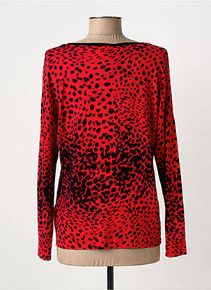 Pull coupe cintrée manches longues rouge MARBLE femme