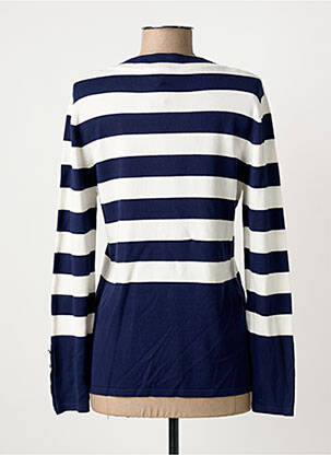 Pull col v manches longues bleu MARBLE femme